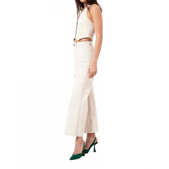 NEW ROLLA'S halter stretch denim vest in off white - Picture 3 of 4